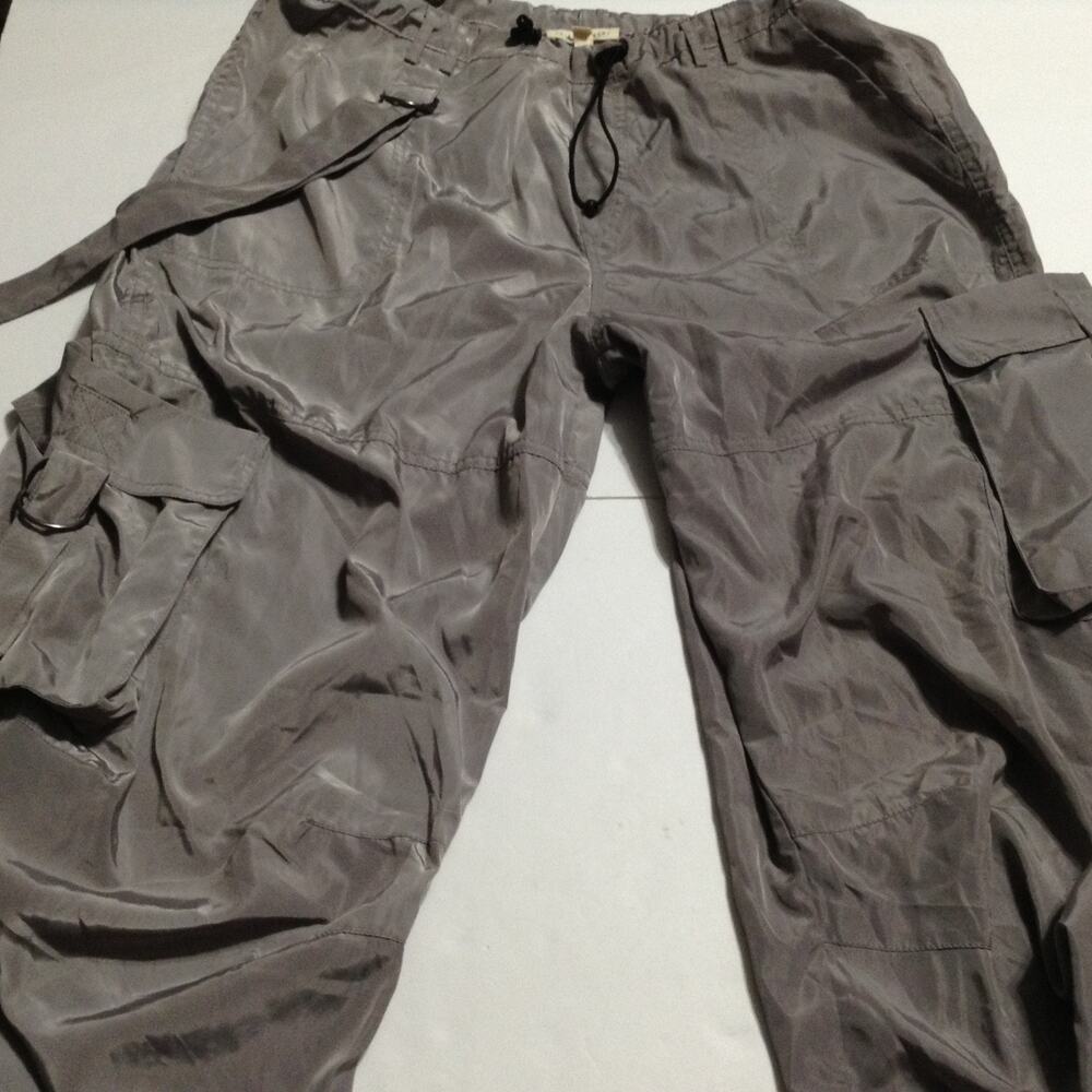 LA Hearts Cargo Pants Womens Med Gray Poly Lightweight Baggy Fit